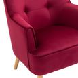 Tara Accent Armchair - Dark Crimson Velvet - Fabric and Oak