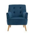 Tara Accent Armchair - Navy Blue Velvet - Fabric and Oak