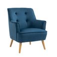 Tara Accent Armchair - Navy Blue Velvet - Fabric and Oak