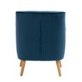 Tara Accent Armchair - Navy Blue Velvet - Fabric and Oak