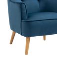 Tara Accent Armchair - Navy Blue Velvet - Fabric and Oak