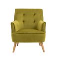 Tara Accent Armchair - Pistachio Velvet - Fabric and Oak