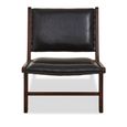 Inca Chair - Black Cow Leather with Teak Wood - Lounge