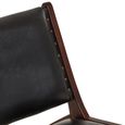 Inca Chair - Black Cow Leather with Teak Wood - Lounge