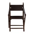 Inca Chair - Black Leather with Teak Wood - Folding