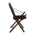 Inca Chair - Black Leather with Teak Wood - Folding