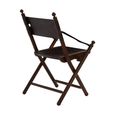 Inca Chair - Black Leather with Teak Wood - Folding