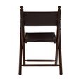Inca Chair - Black Leather with Teak Wood - Folding