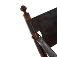 Inca Chair - Black Leather with Teak Wood - Folding