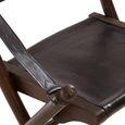 Inca Chair - Black Leather with Teak Wood - Folding