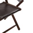 Inca Chair - Black Leather with Teak Wood - Folding