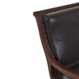Inca Chair - Black Leather with Teak Wood - Lounge with Footstool