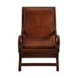 Inca Chair - Brown Leather with Footstool