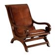 Inca Chair - Brown Leather with Footstool