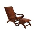 Inca Chair - Brown Leather with Footstool