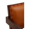 Inca Chair - Brown Leather with Teak Wood - Large Angular