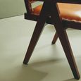 Inca Chair - Brown Leather with Teak Wood - Small Angular