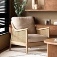 Clearance - Kyoto Winnie Armchair - Natural Fabric and Rattan - FSS17368
