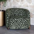 Hannah Lounge Chair - Labyrinth - Moss - Fabric and Wood