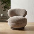 Jace Swivel Lounge Chair - Sand - Fabric and Metal
