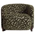 Hannah Lounge Chair - Labyrinth - Moss - Fabric and Wood