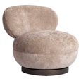 Jace Swivel Lounge Chair - Sand - Fabric and Metal
