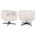 Estelle Swivel Lounge Chair - Cream - Fabric and Metal