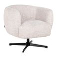 Estelle Swivel Lounge Chair - Cream - Fabric and Metal