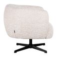 Estelle Swivel Lounge Chair - Cream - Fabric and Metal