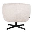 Estelle Swivel Lounge Chair - Cream - Fabric and Metal