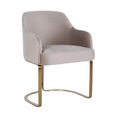 Hadley Khaki Velvet Fabric Armchair with Gold Legs 
