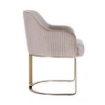 Hadley Khaki Velvet Fabric Armchair with Gold Legs 
