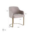 Hadley Khaki Velvet Fabric Armchair with Gold Legs 