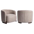 Hannah Lounge Chair - Chunky - Mocca - Fabric and Wood