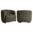 Hannah Lounge Chair - Labyrinth - Moss - Fabric and Wood