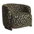Hannah Lounge Chair - Labyrinth - Moss - Fabric and Wood