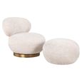 Jace Cream Fabric and Gold Accent Chair