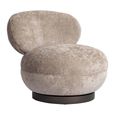 Jace Swivel Lounge Chair - Sand - Fabric and Metal