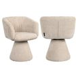 Madeline Cream Fabric Swivel Chair