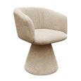 Madeline Cream Fabric Swivel Chair