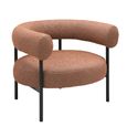 Eclipse Armchair - Curved Back - Burnt Orange and Black - Fabric and Metal