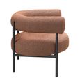 Eclipse Armchair - Curved Back - Burnt Orange and Black - Fabric and Metal