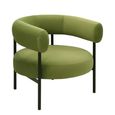 Eclipse Armchair - Curved Back - Olive Green and Black - Fabric and Metal