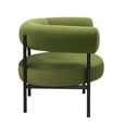 Eclipse Armchair - Curved Back - Olive Green and Black - Fabric and Metal