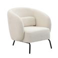 Joey Armchair - Curved Back - Cologne Ivory and Black - Fabric and Metal