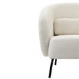 Joey Armchair - Curved Back - Cologne Ivory and Black - Fabric and Metal