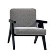 Ross Armchair - Cologne Dove and Black - Fabric and Wood