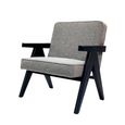 Ross Armchair - Cologne Dove and Black - Fabric and Wood