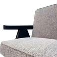 Ross Armchair - Cologne Dove and Black - Fabric and Wood