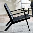 Icaria Accent Armchair - Black - Oak and Woven Rope